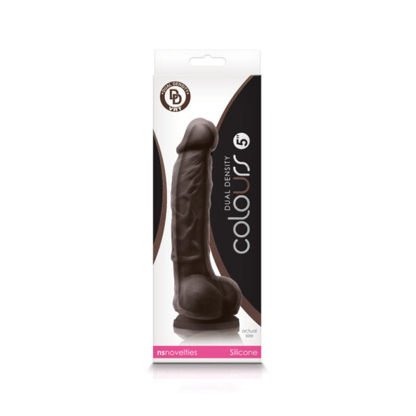 Dual Density Dildo 5" Dark Brown